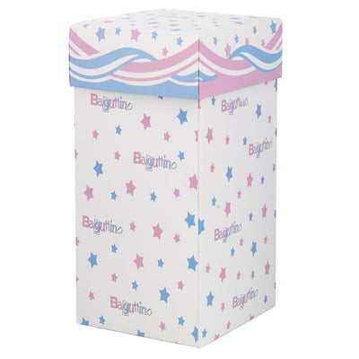 Bagutta Lampada LED in Vetro Orsetto sulla Luna Rosa Batterie Incluse 9x15 cm