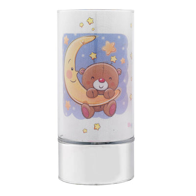 Bagutta Lampada LED in Vetro Orsetto sulla Luna Azzurro Batterie Incluse 9x20 cm