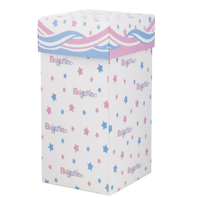 Bagutta Lampada LED in Vetro Orsetto sulla Luna Rosa Batterie Incluse 9x20 cm