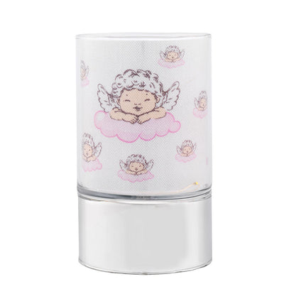 Bagutta Lampada LED in Vetro Angioletti Rosa Batterie Incluse 9x15 cm