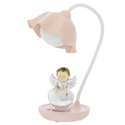 Bagutta Lampada LED Touch da Tavolo USB Ricaricabile Angioletto con Cuore Rosa 30 cm