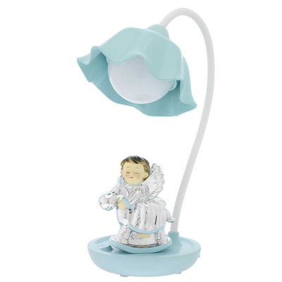Bagutta Lampada LED Touch da Tavolo USB Ricaricabile Angioletto su Cavallino Azzurra 30 cm