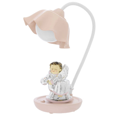 Bagutta Lampada LED Touch da Tavolo USB Ricaricabile Angioletto su Cavallino Rosa 30 cm