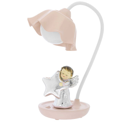 Bagutta Lampada LED Touch da Tavolo USB Ricaricabile Angioletto con Stella Rosa 30 cm