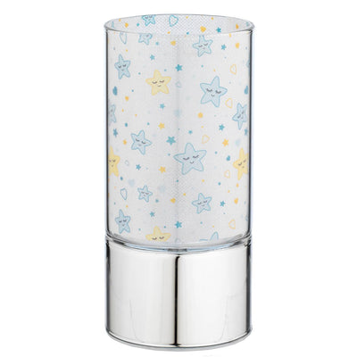 Bagutta Mini Lampada LED in Vetro Stelle Azzurre Batterie Incluse 7x15 cm
