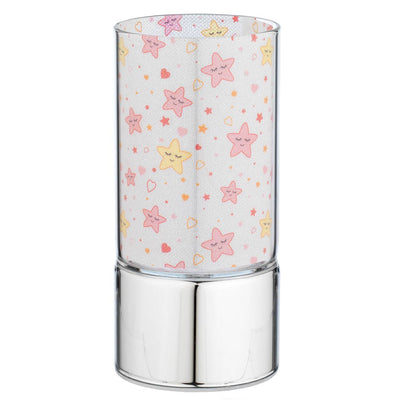 Bagutta Mini Lampada LED in Vetro Stelle Rosa Batterie Incluse 7x15 cm
