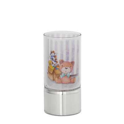 Bagutta Mini Lampada LED in Vetro Orsetto con Giochi 7x15 cm