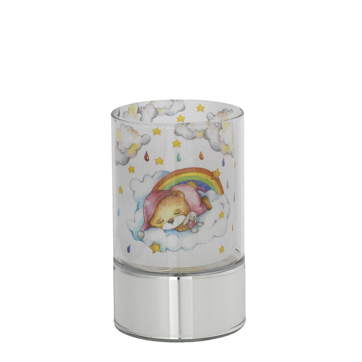 Bagutta Lampada LED in Vetro Orsetto sotto l’Arcobaleno 9x15 cm