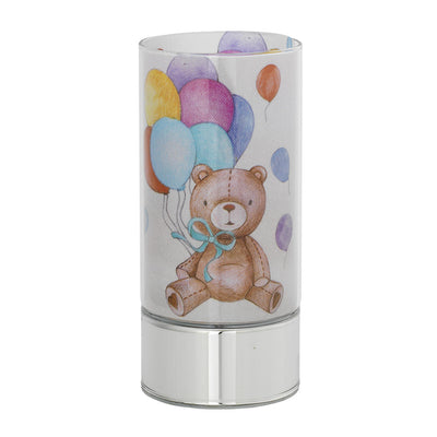 Bagutta Lampada LED in Vetro Orsetto con Palloncini Batterie Incluse 9x20 cm