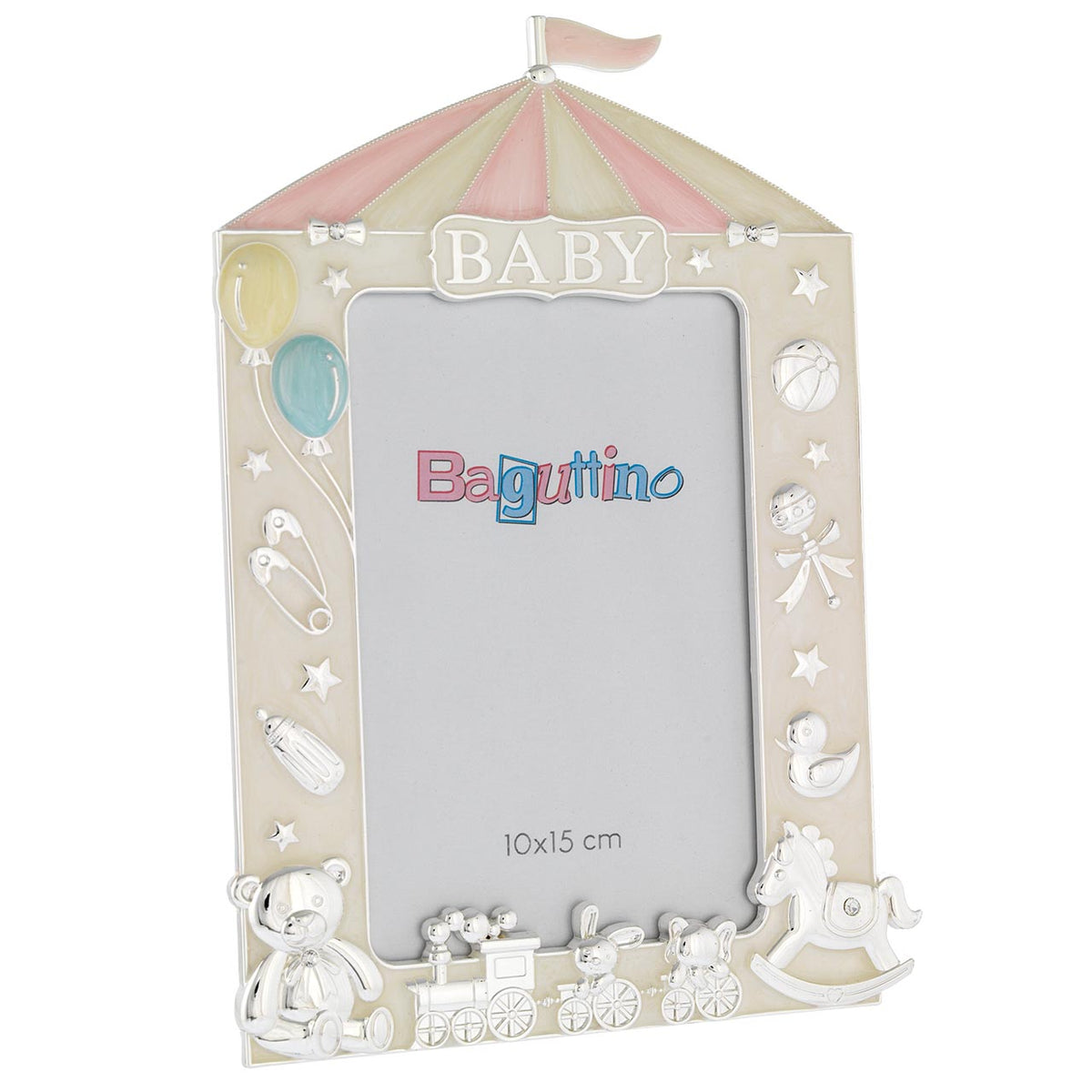 Bagutta Portafoto Baby Circo Verticale con Giochi Rosa per Foto 10x15 cm