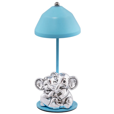 Bagutta Lampada LED USB Coppia di Elefanti con Cuore Azzurra 22 cm