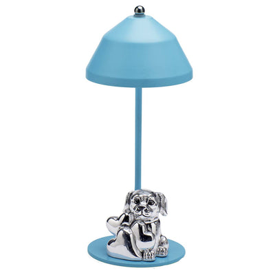 Bagutta Lampada LED USB Cagnolino Seduto Azzurra 22 cm