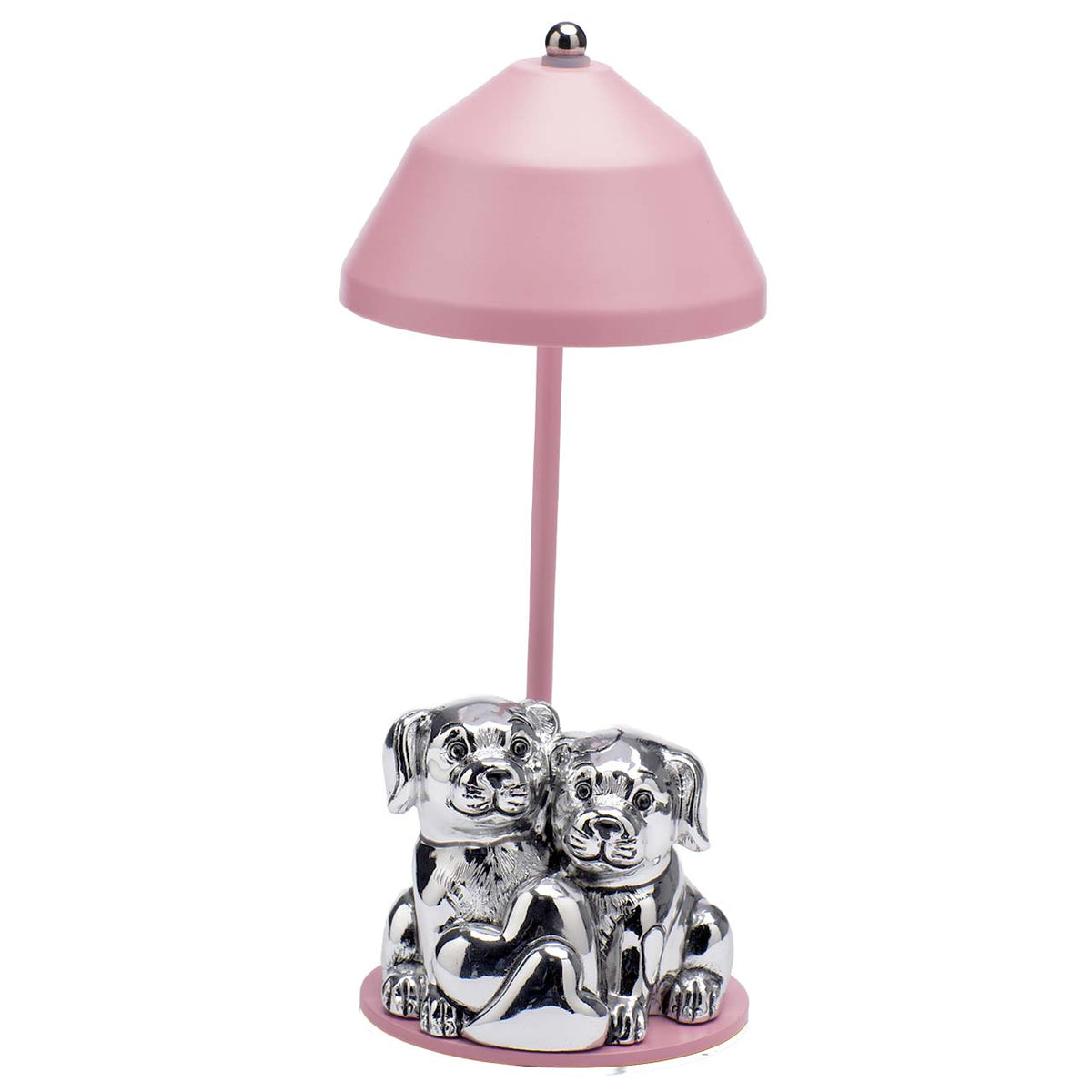 Bagutta Lampada LED USB Coppia di Cagnolini Rosa 22 cm