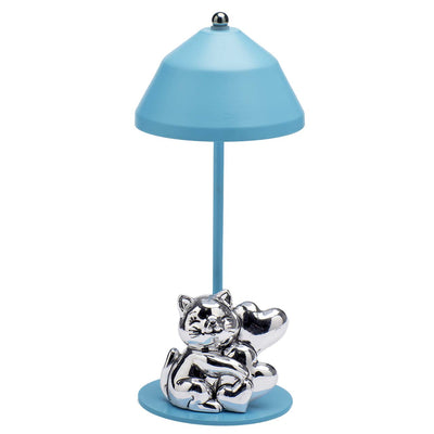 Bagutta Lampada LED USB Gatto con Cuore Azzurra 22 cm