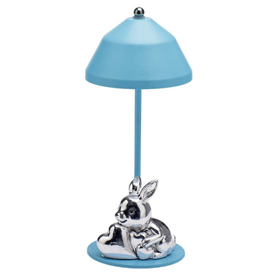 Bagutta Lampada LED USB Coniglietto su Cuscino Azzurra 22 cm