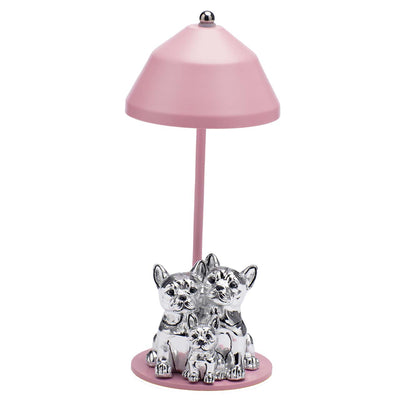 Bagutta Lampada LED USB Famiglia di Bulldog Rosa 22 cm