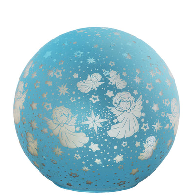 Bagutta Lampada LED Sferica Girevole Angioletti Azzurra con Telecomando 15 cm