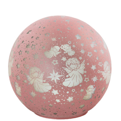 Bagutta Lampada LED Sferica Girevole Angioletti Rosa con Telecomando 15 cm