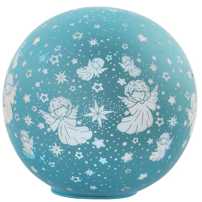 Bagutta Lampada LED Sferica Girevole Angioletti Azzurra con Telecomando 18 cm