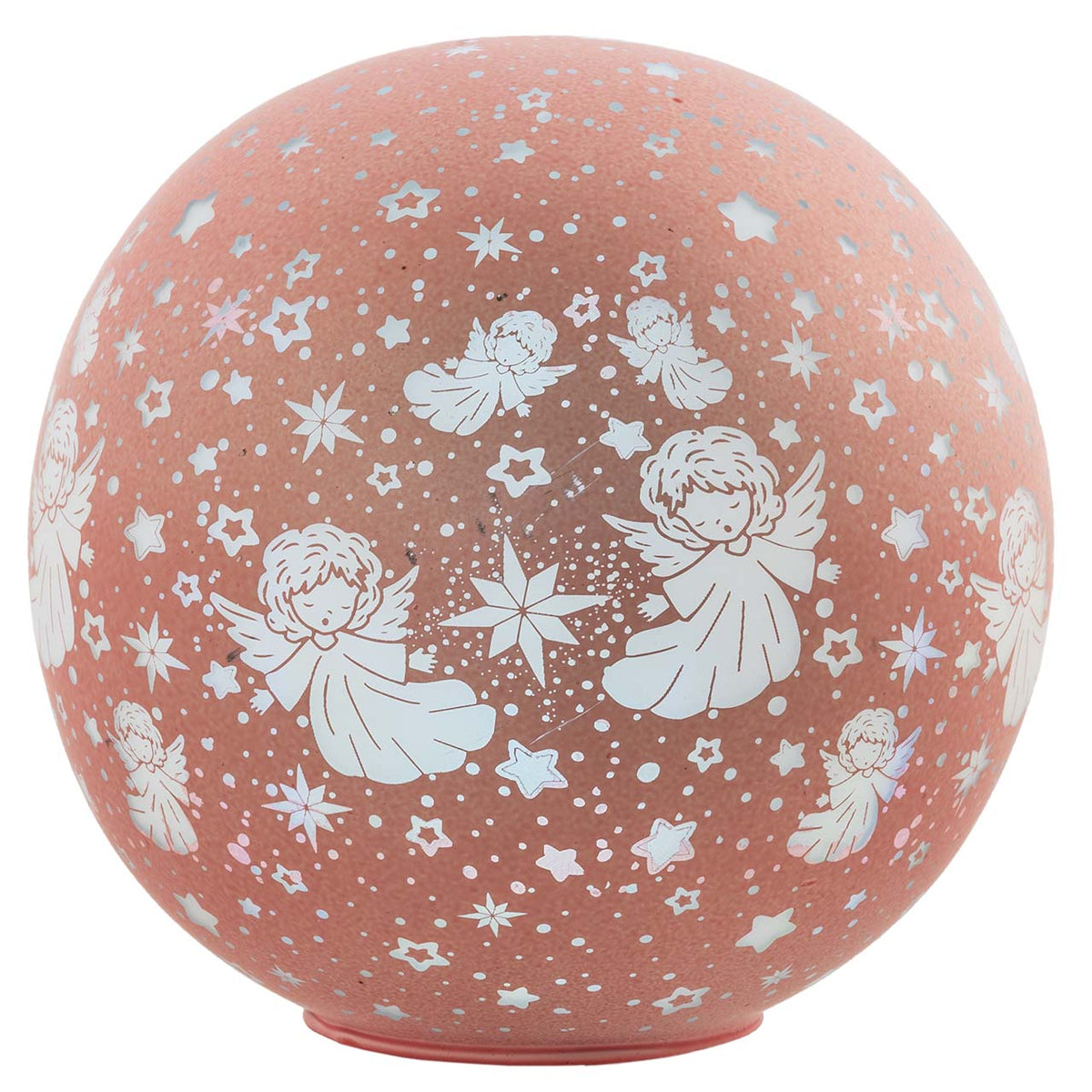 Bagutta Lampada LED Sferica Girevole Angioletti Rosa con Telecomando 18 cm