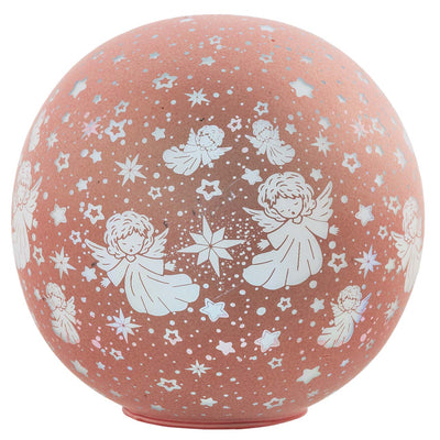 Bagutta Lampada LED Sferica Girevole Angioletti Rosa con Telecomando 18 cm