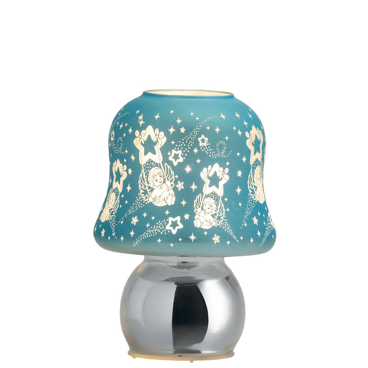 Bagutta Lampada LED da Comodino Angeli Azzurra con Telecomando e Batterie Incluse 15 cm