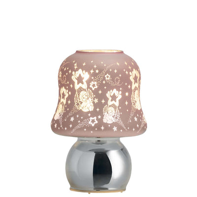 Bagutta Lampada LED da Comodino Angeli Rosa con Telecomando e Batterie Incluse 15 cm