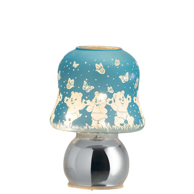 Bagutta Lampada LED da Comodino Orsetti Azzurra con Telecomando e Batterie Incluse 15 cm