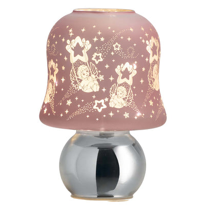 Bagutta Lampada LED da Comodino Angeli Rosa con Telecomando e Batterie Incluse 19 cm