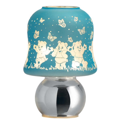 Bagutta Lampada LED da Comodino Orsetti Azzurra con Telecomando e Batterie Incluse 19 cm