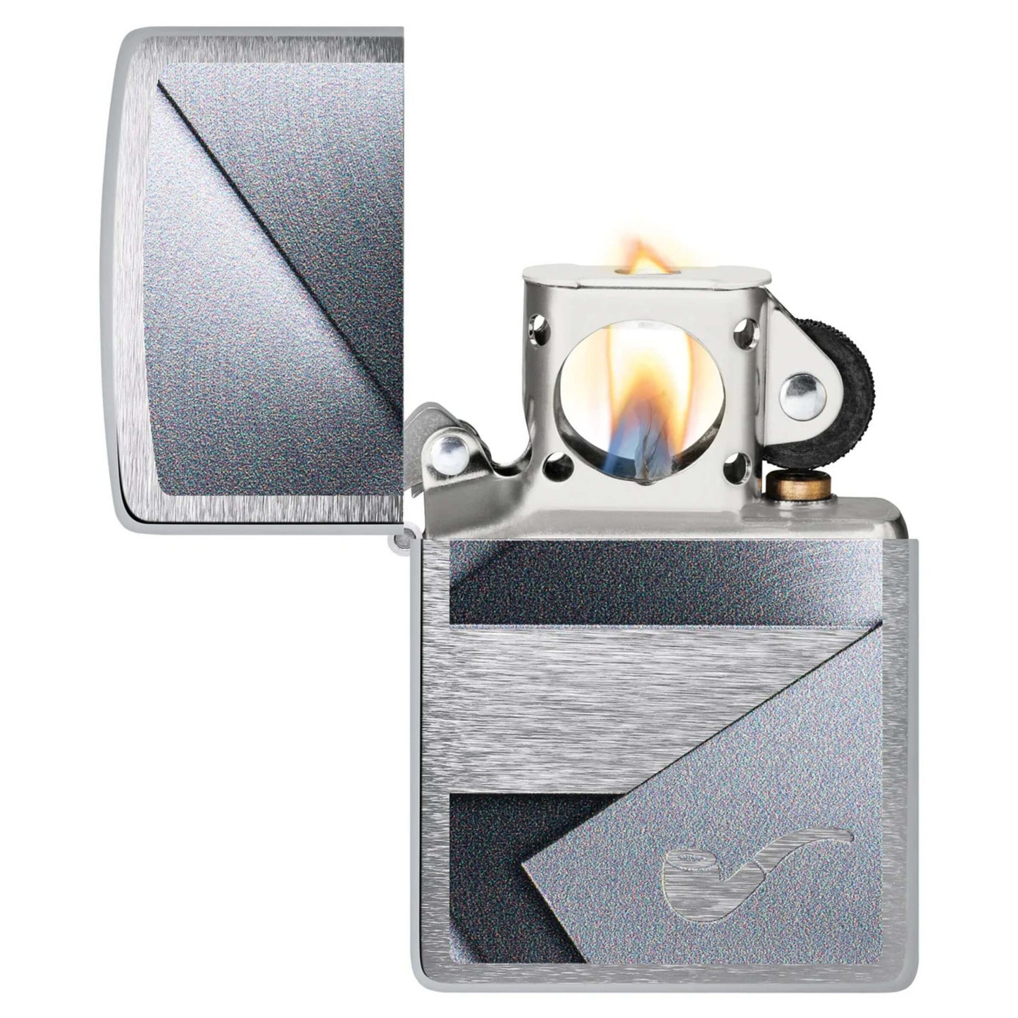 Zippo Brushed Chrome Accendino per Pipa Antivento con Inserto per Pipa - 47191