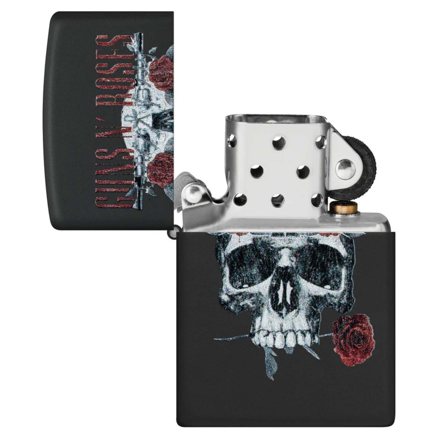 Zippo Guns N' Roses Flower Skull Accendino Antivento Black Matte