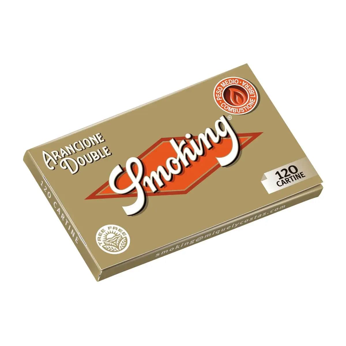 Cartine Smoking Arancio Corte Doppie 70x37mm Type A, 25 libretti da 120 fogli