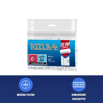 Filtri Rizla Slim in busta diametro 6mm - 40 buste da 120 filtri