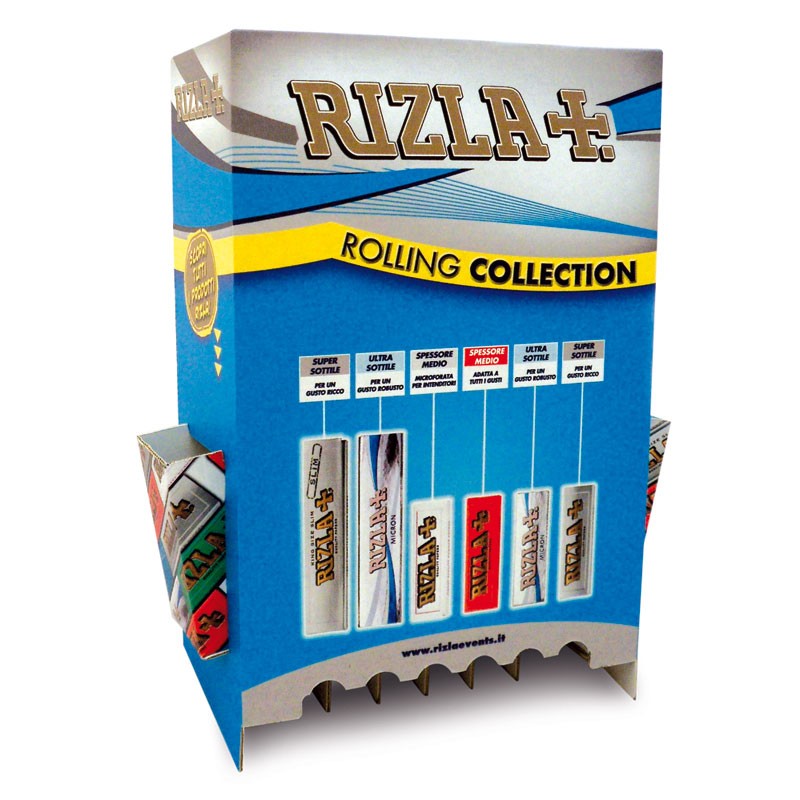 PROV-A03618409 DISPLAY RIZLA PAPER MIX MICRON (200PZ CORTE x 50 fogli + 100 PZ SLIM x 32 fogli)