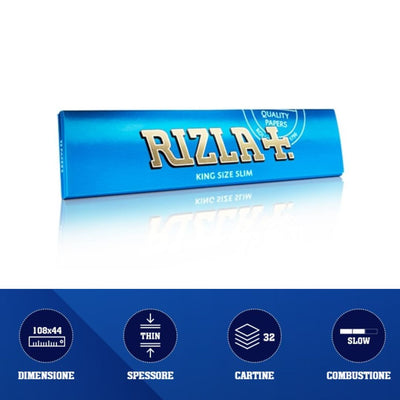 A00005001
CARTINE RIZLA BLU KS SLIM (50 libretti x 32 fogli)