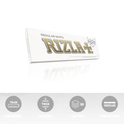 Cartine Rizla Bianche Corte 70x36mm, 50 libretti da 50 fogli