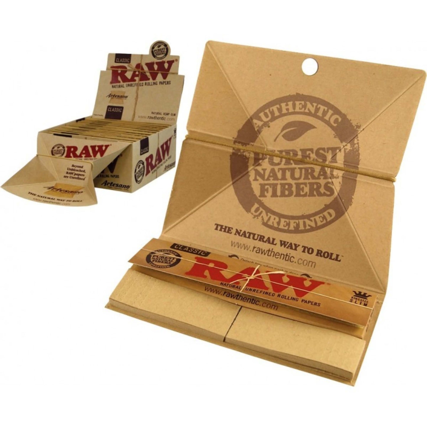 Cartine RAW Artesano Magnetic King Size Slim con filtri - materiali vegetali senza additivi chimici 15 libretti x 64 fogli