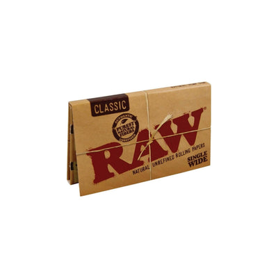 Cartine RAW Classic Corta Doppia in fibra di lino e riso - ultra sottile traslucida senza cloro 25 libretti x 100 fogli