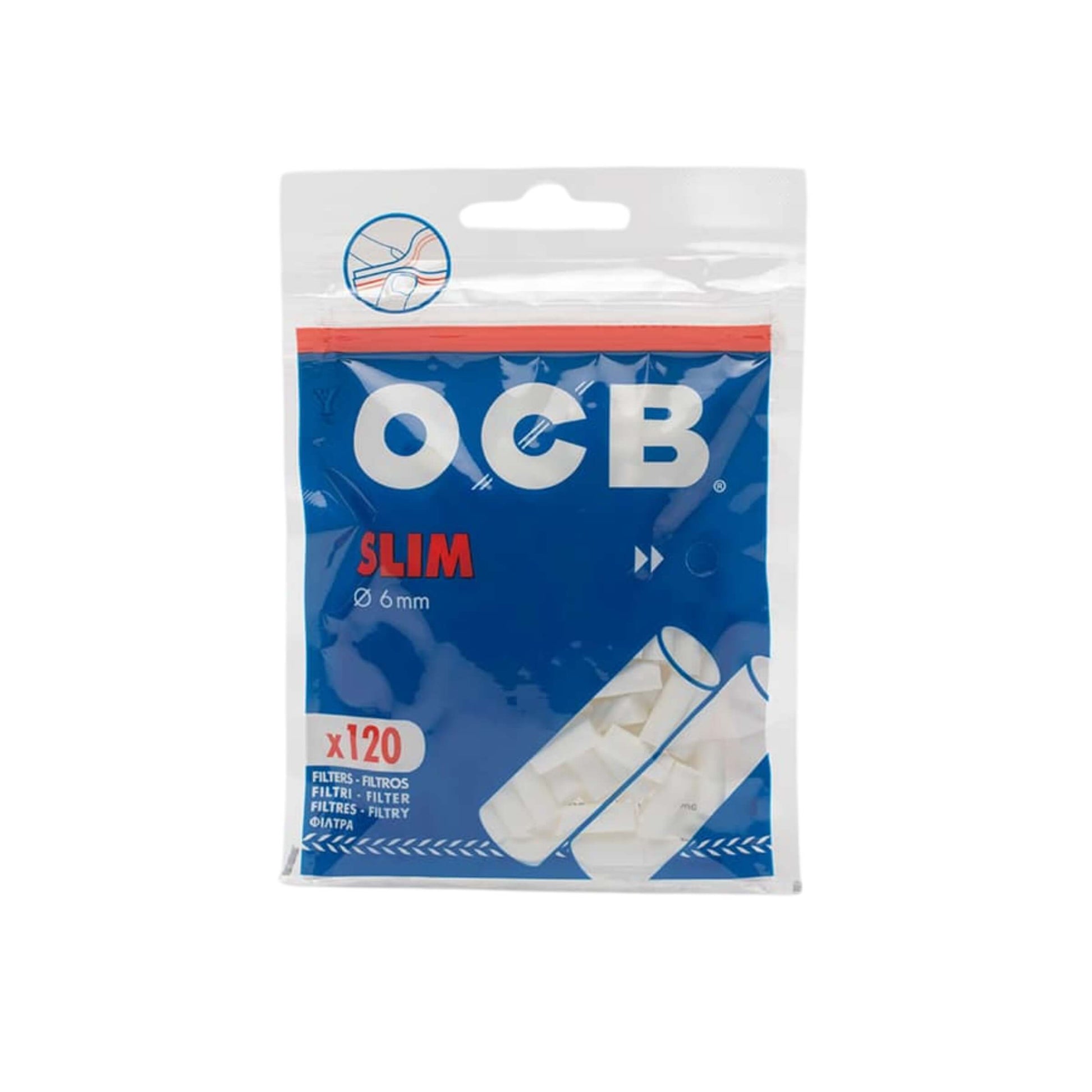 Filtri OCB Slim 6x15mm per sigarette sottili - 34 buste da 120 filtri