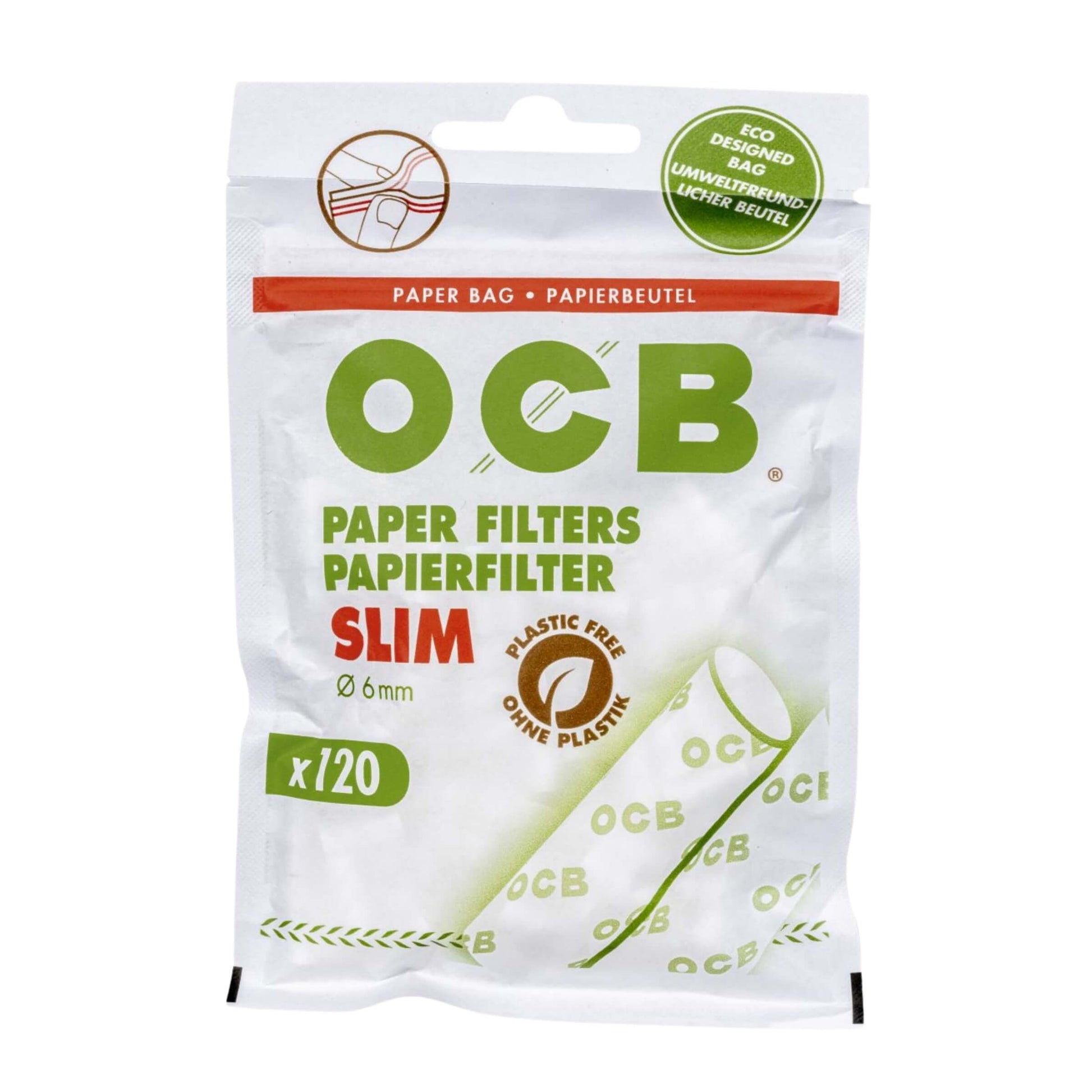 Filtri OCB 100% carta biodegradabili 6x15mm - 34 buste da 120 filtri