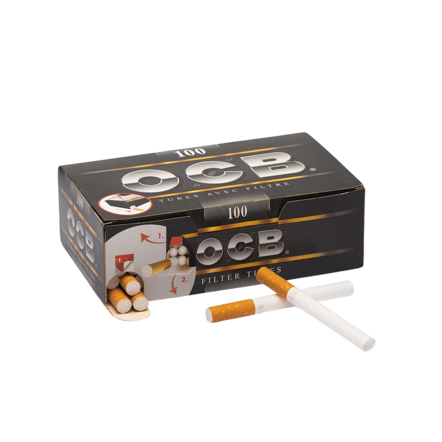 PROV-B00808005 TUBETTI OCB PER SIGARETTE da 100  (5 box da 100 tubetti)