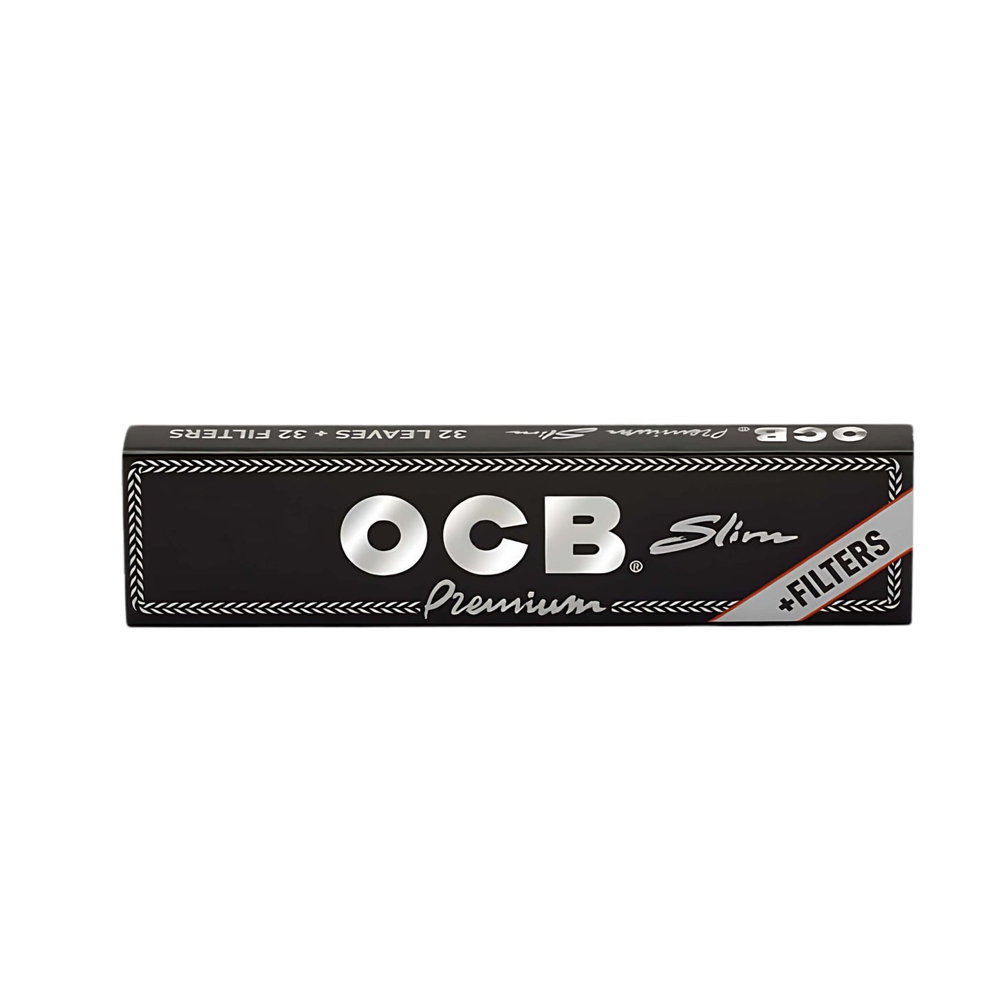 Cartine OCB Nere Slim filigranate 14g/m² con filtri carta - 32 libretti 64 fogli