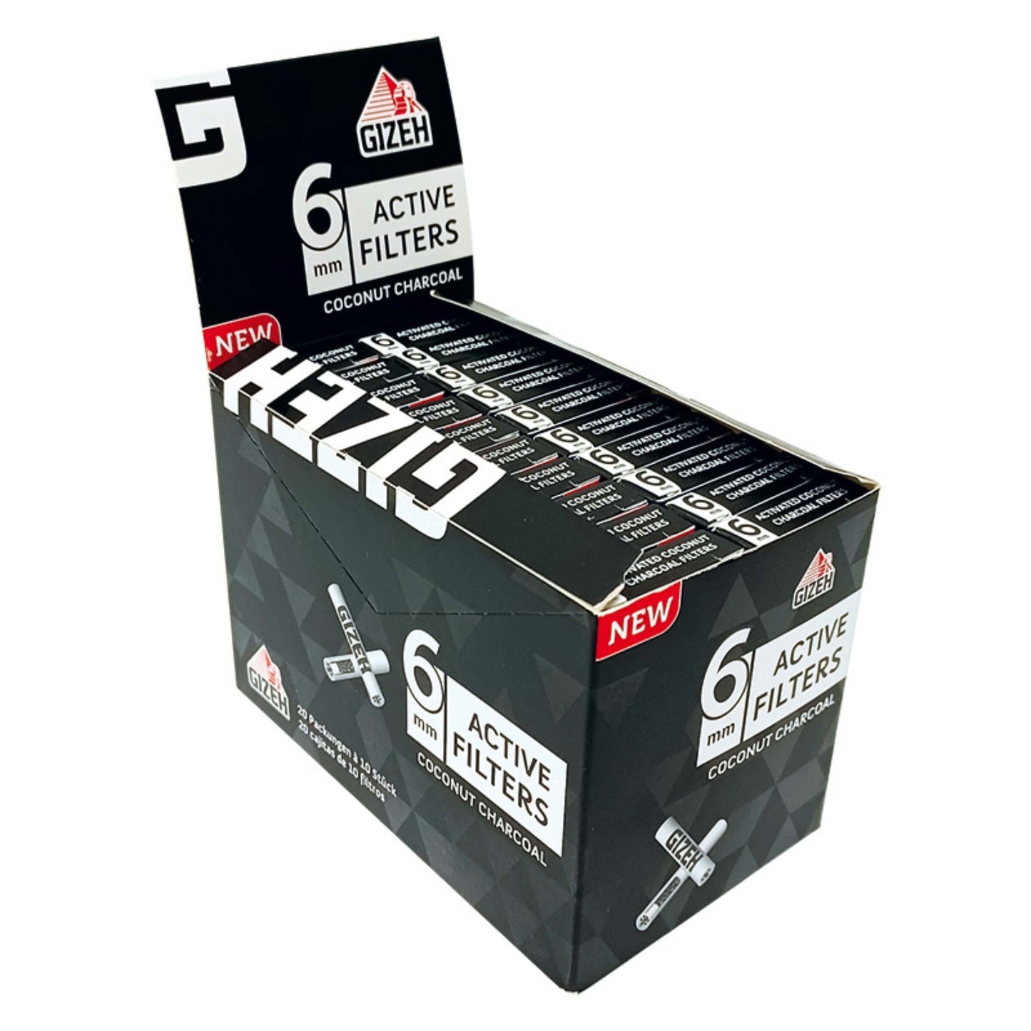 PROV-C04850017 GIZEH BLACK ACTIVE FILTERS AI CARBONI ATTIVI (20 pacchetti x 10 filtri)
