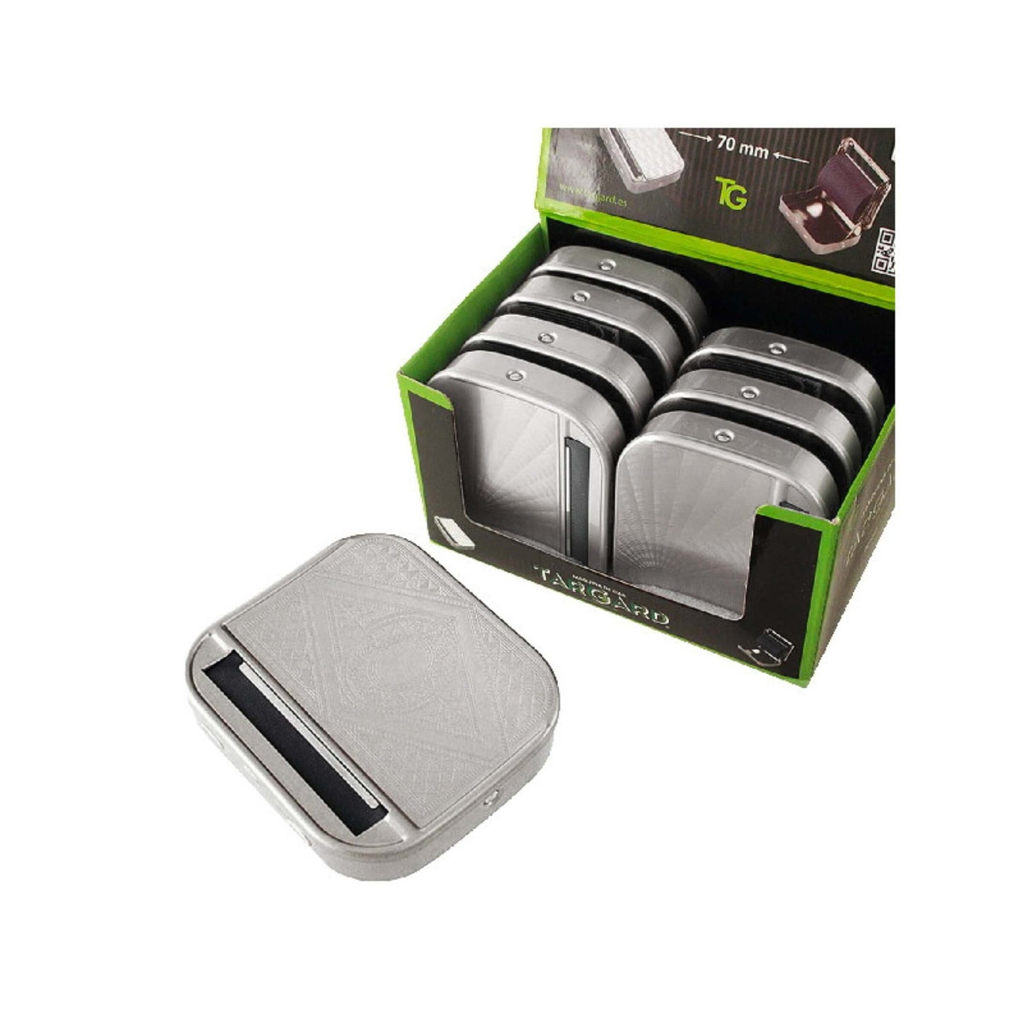 Tabarolling Targard 70mm metallo con porta tabacco integrato e soggetto decorativo