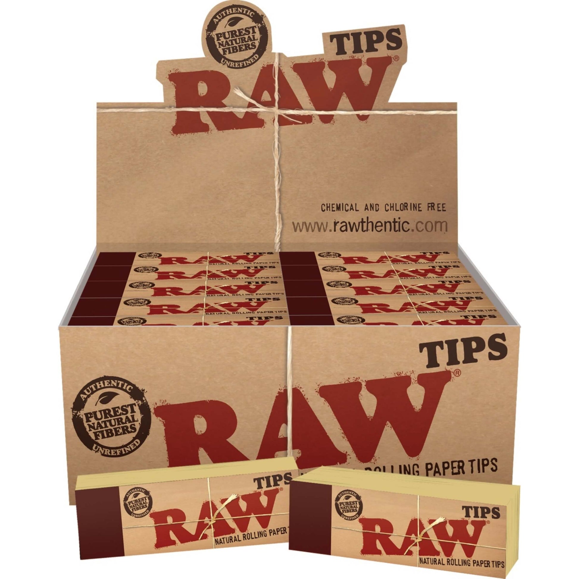 Filtri carta RAW Original Tips in fibre naturali senza cloro - 50 libretti