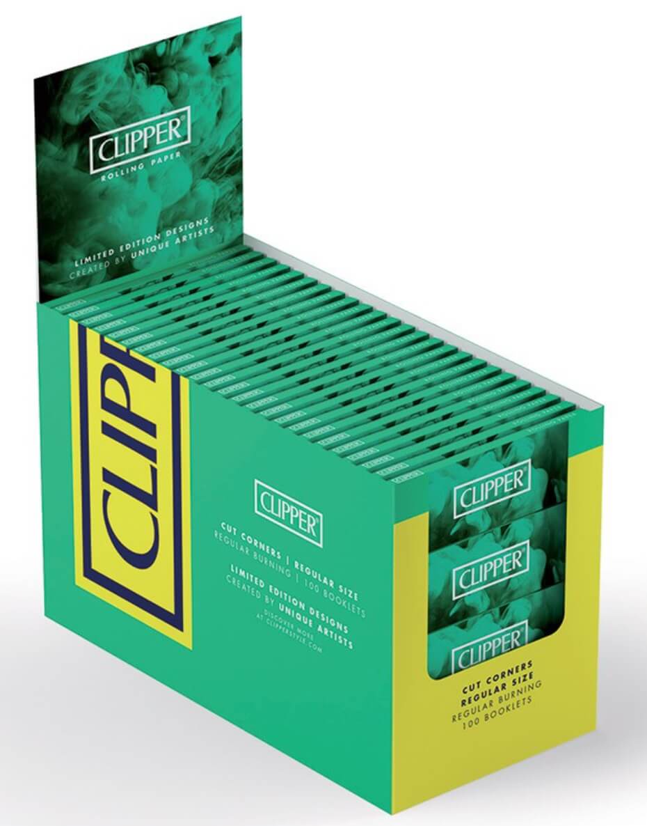 PROV-A03344002 CARTINE CLIPPER REGULAR GREEN (100 libretti x 50 fogli)