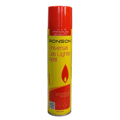 Bomboletta ricarica gas universale Ronson 90ml con 5 adattatori inclusi per accendini bruciatori