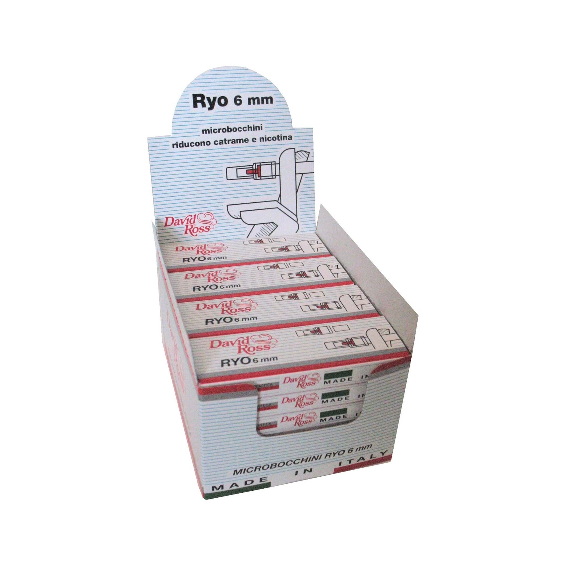 Microbocchini David Ross RYO 6mm per tabacco trinciato confezione 24 pezzi filtro