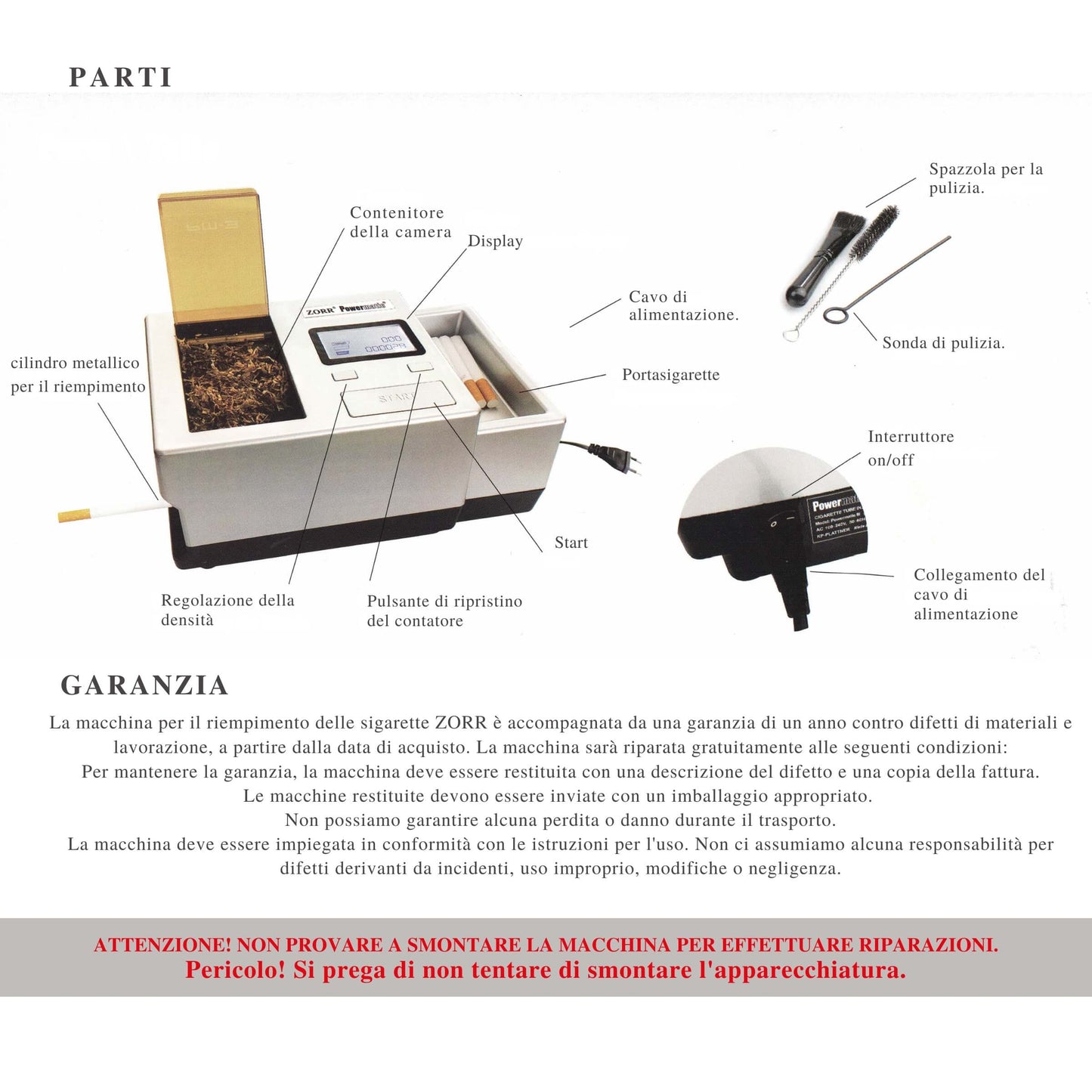 MACCHINETTA PER TUBETTI ELETTRICA ZORR POWERMATIC III PLUS - 18112